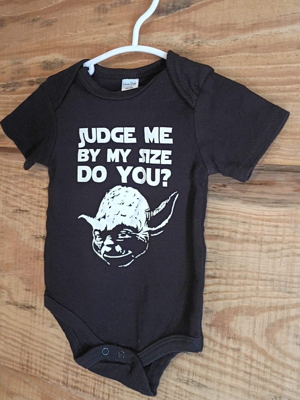 Baby Star Wars Yoda Grogu Black Graphic One-Piece Bodysuit